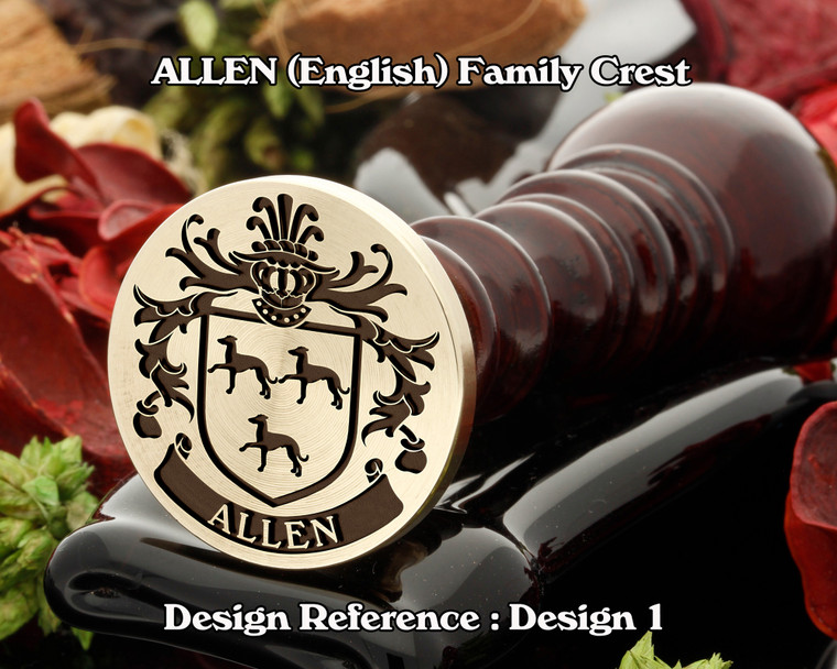 Allen (English) Family Crest Wax Seal D1