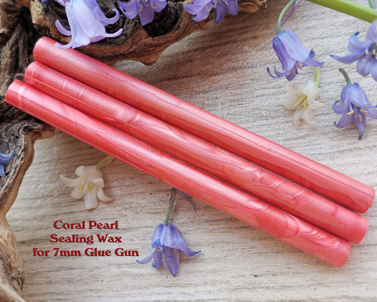 Coral Pearl Sealing Wax Sticks for 7mm Glue Gun