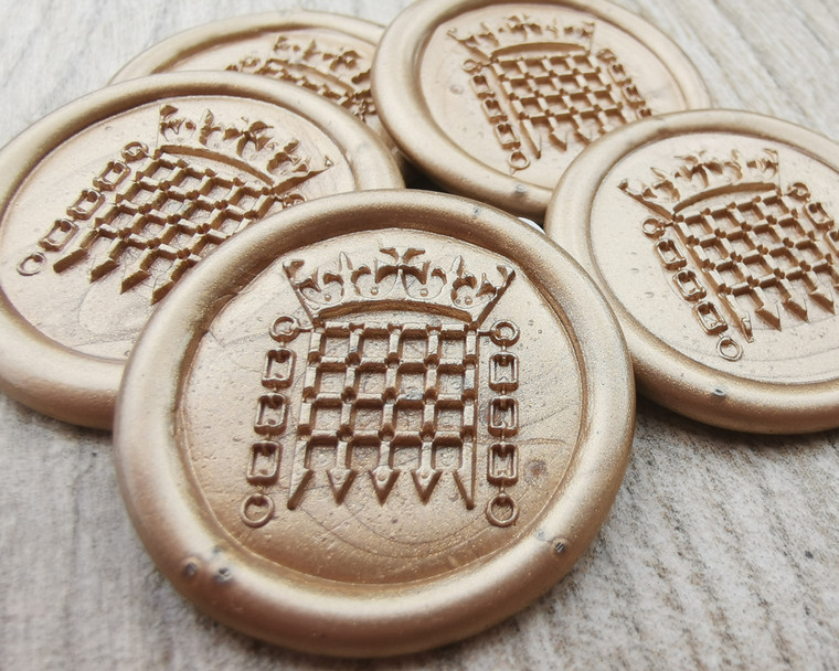 Portcullis handmade peel n stick wax seal stickers