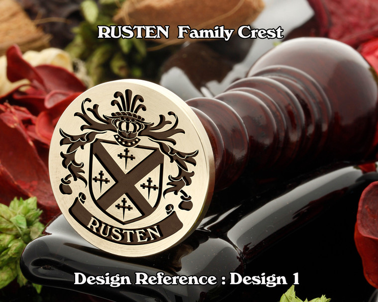 RUSTEN Family Crest Wax Seal D1