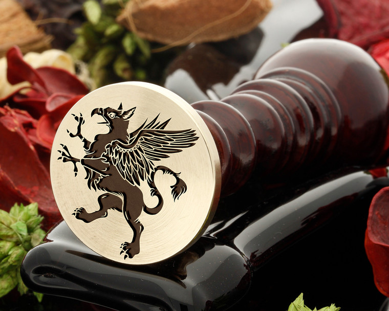 Griffin wax seal reversed for engraving