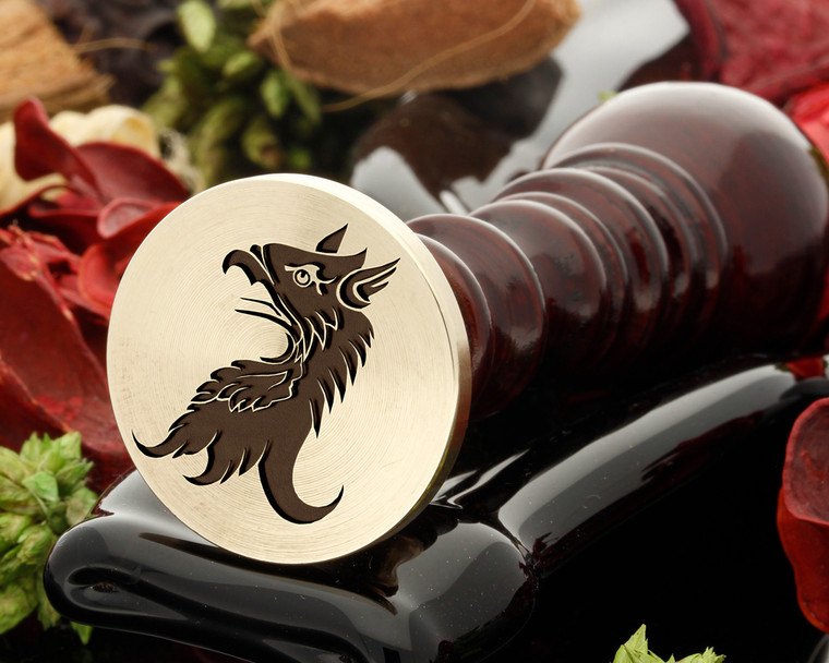 Griffin wax seal, reversed for engraving