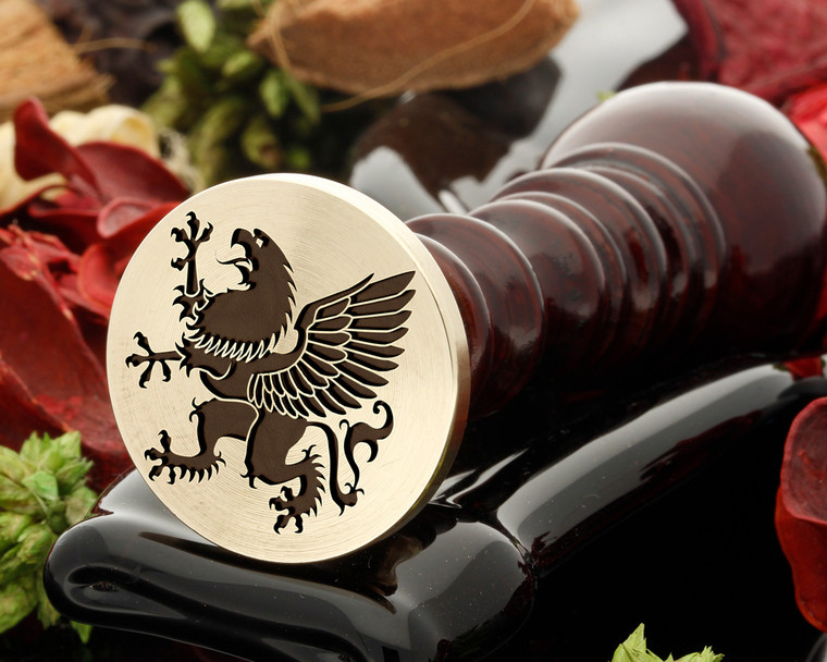 Griffin wax seal, reversed for engraving