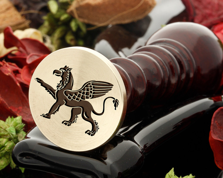 Griffin wax seal, reversed for engraving