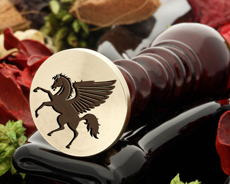 Pegasus design 3 wax seal, reversed for engraving