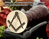 Masonic Square and Compass D8 Wax Seal