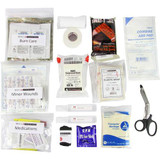 Wildland Fire Personal First Aid Kit by rescue essentials showing contents laid out flat