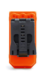 RIGID case for all generations of CAT tourniquets by north american rescue in orange color showing back side