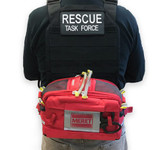 RTF First-In Response Kit by rescue essentials shown with Rescue task force personnel mounted as a fanny pack