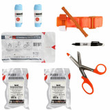 Bleeding Control Station by rescue essentials showing individual IFAK contents