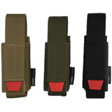 Universal Tourniquet Holder showing three color options, black, OD green and coyote tan