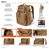 5.11 Rush24 2.0 Backpack - Black, features