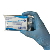 Compact Rescue Blanket, packaged in hand