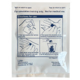 Simulated Hemostatic Gauze, back of packaging