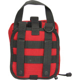 Home Defense Trauma Kit by rescue essentials in red pouch back side view
