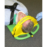 CombiCarrier in use, stabilizing patient's head and neck while and securing patient to board