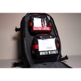 MED Module, example in use with medical components and BLEEDING CONTROL name tape on backpack