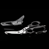 Heros shears, black, on black background with sheath
