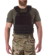 Tactical TacTec Plate Carrier -Black, On model front view