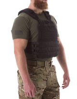 Tactical TacTec Plate Carrier -Black, On model side view