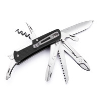 Ruike M51 Multi-Functional Knife, open position with all multitools displayed.