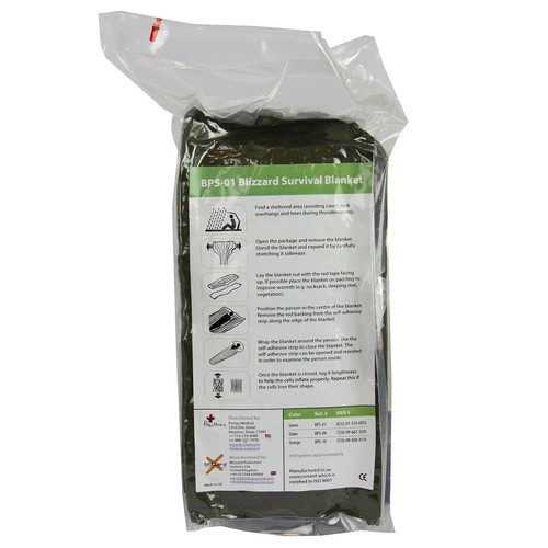 Blizzard Survival Blanket by PerSys Medical in packaging