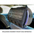Rescue Essentials FLAT IFAK Pouch, Black, Front mounted on a headrest with the MOLLEhead Vehicle Mount