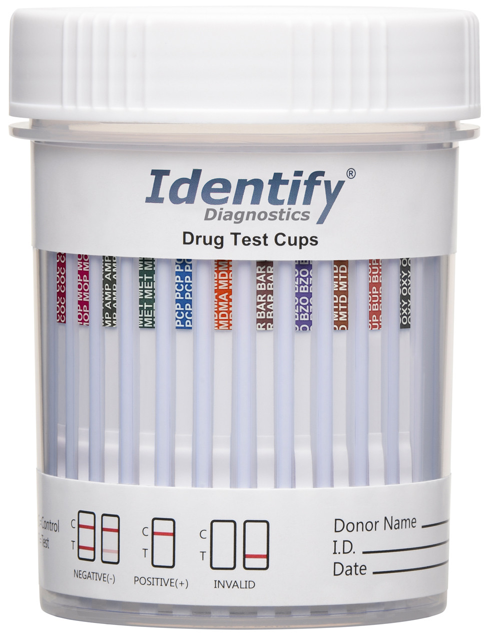 12 Panel Drug Test Cup with BUP Identify Diagnostics CLIA Waived