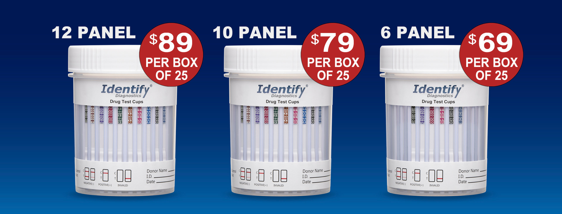  2 Pack Identify Diagnostics 12 Panel Drug Test Cup