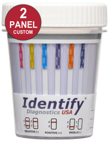 2 Panel Urine Drug Test Cups - Custom Identify Diagnostics USA