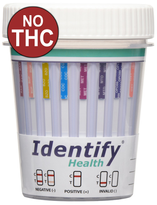 9 Panel Drug Test Cup with NO THC Identify Health - CLIA Waived, OTC Cleared - NOV 2025