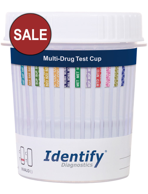 12 Panel Drug Test Cup with BUP Identify Diagnostics - CLIA Waived, OTC Cleared - SALE