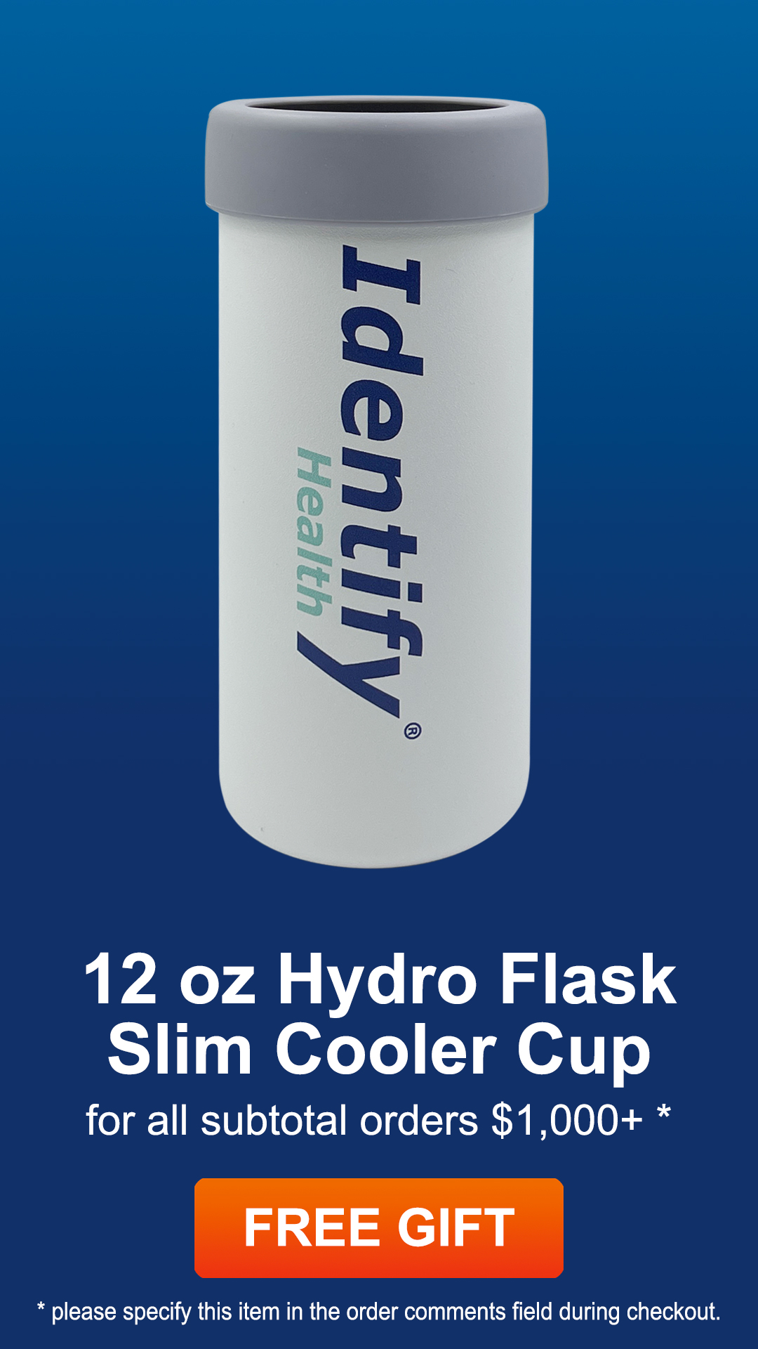 Identify Health Hydro Flask Slim Cooler Cup with Lid - 12 OZ