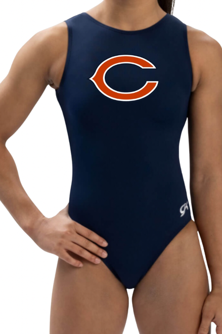New! Chicago BEARS Limited Edition Officially Licensed Girls' Gymnastics Leotard: GK  Navy Blue  SoftLux Nylon. FREE Scrunchie!