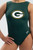 New! Green Bay PACKERS Limited Edition Officially Licensed Girls' Gymnastics Leotard: GK  Hunter Green  SoftLux Nylon. FREE Scrunchie!