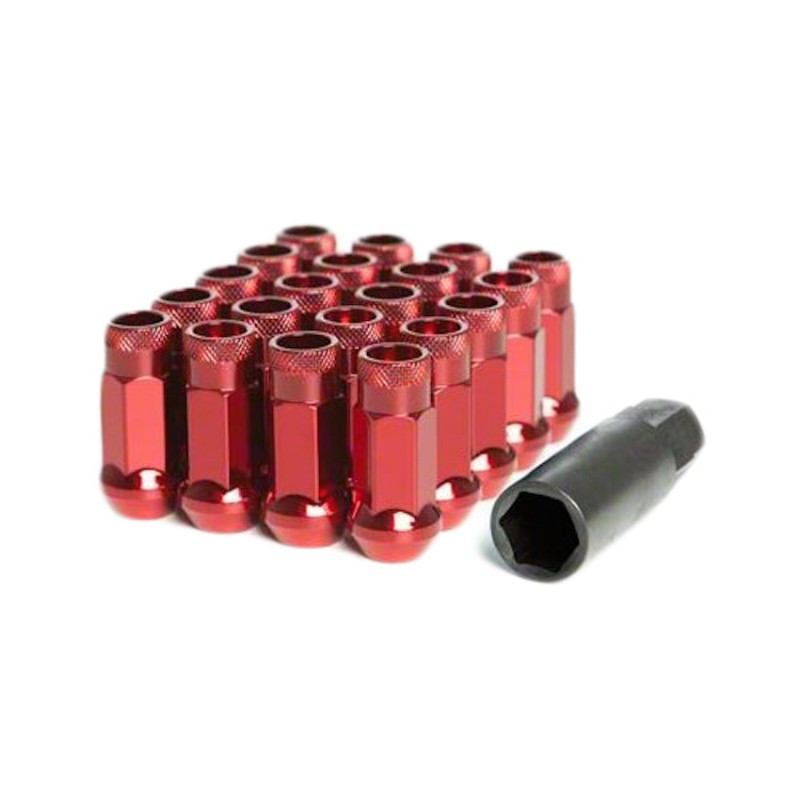Muteki SR48 Open End Lug Nuts – 12x1.5 Acorn Chrome Red – 20 Pack Forged 50BV30 Steel