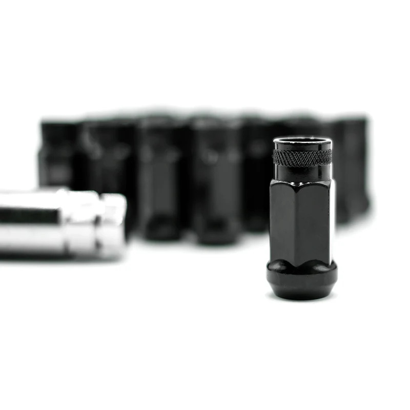Superspeed Hex19mm Cold Forge Black Chrome Tuner Open End Lug Nut