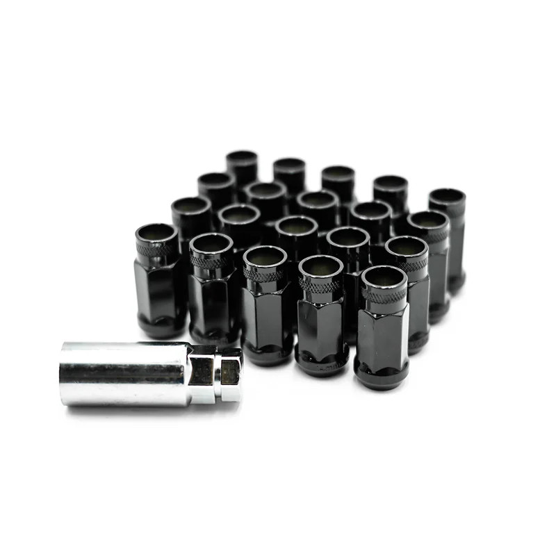 Superspeed Hex19mm Cold Forge Black Chrome Tuner Open End Lug Nut