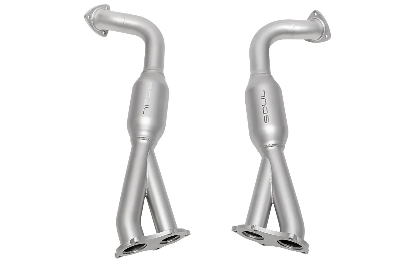 ま*ん様 SportTechnic 18-8J +45 pcd112 4set SOUL Performance Resonated Over Axle Pipes for Porsche 718