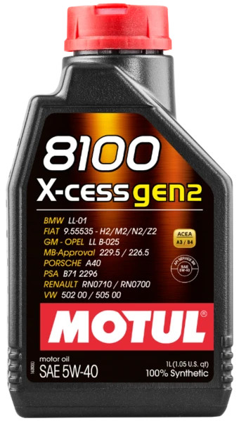 Motul 8100 X-Cess 5W40 Gen. 2 Engine Oil (1L) - WCT Performance Canada
