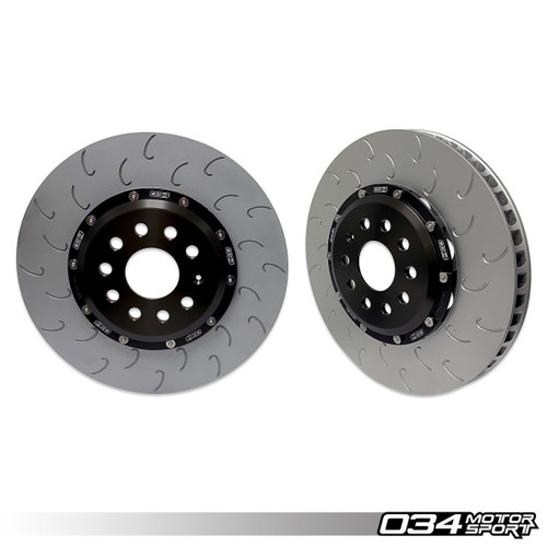 034Motorsport 2-Piece Floating Front Brake Rotor Upgrade Kit for Audi 8V/8V.5 S3 and VW Mk7/7.5 GTI/R