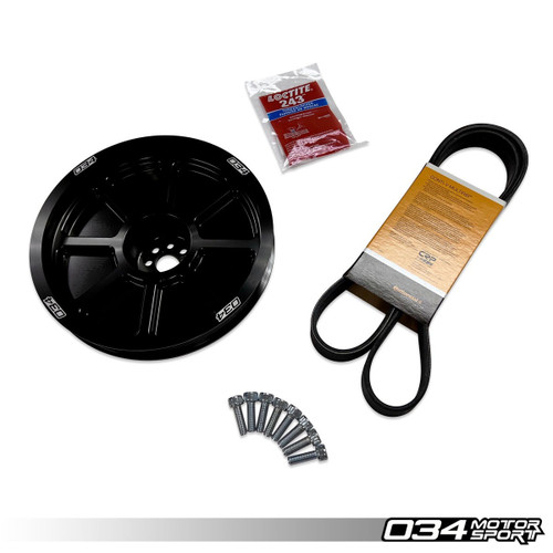 034Motorsport 3.0 TFSI Supercharger 207mm Crank Pulley Upgrade, B8/B8.5 Audi S4/S5/Q5/SQ5 & C7 Audi A6/A7 