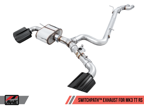 AWE SwitchPath Exhaust for Audi MK3 TT RS - Diamond Black RS-style Tips 