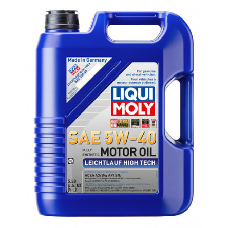 LIQUI MOLY Leichtlauf High Tech 5W40 Full Synthetic Motor Oil (5 Liter)