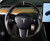 Rekudo Steering Wheel - Carbon Fiber With Leather Grips for 2017-2021 Tesla Model 3, and 2020-2021 Tesla Model Y