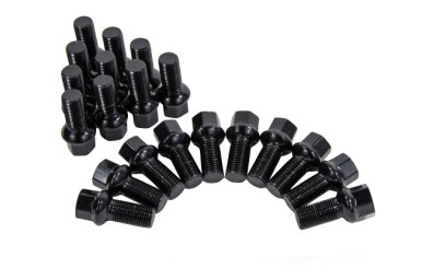 Hex 17mm R13 Ball Seat Premium Black Zinc Wheel Bolts- 14x1.5 (Set