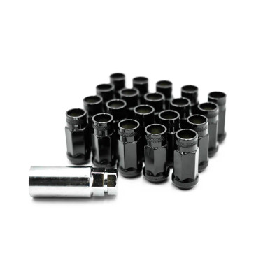 Superspeed Hex19mm Cold Forge Black Chrome Tuner Open End Lug Nut