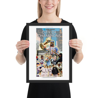City of Champions: New York Commemorative Sports Page Print - Framed
