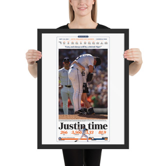 Justin Verlander "Just In Time" Framed Tribute Print | Detroit Free Press