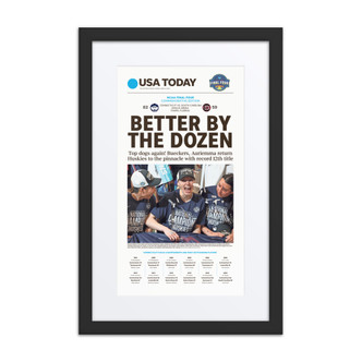 UConn Huskies Win 2025 National Championship framed page print with mat